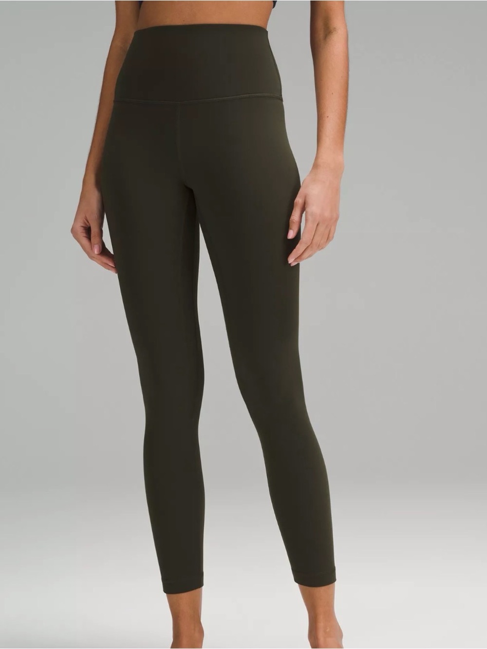 High-Waist Women's Leggings in Olive Green